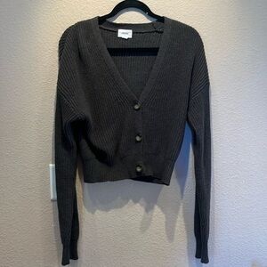 Ardene Women’s Chunky Knit Dark Gray Cardigan Sweater Size Small